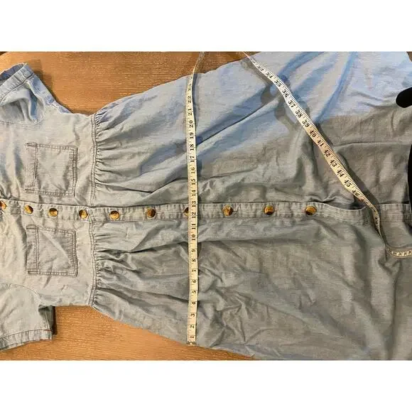 VTG Timeless Ticket Denim Light Wash Denim Midi Dress Cottagecore Size 6 USA - Picture 4 of 11